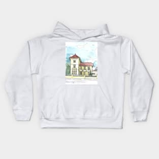 French Colonial House Da Lat Vietnam Illustration Kids Hoodie